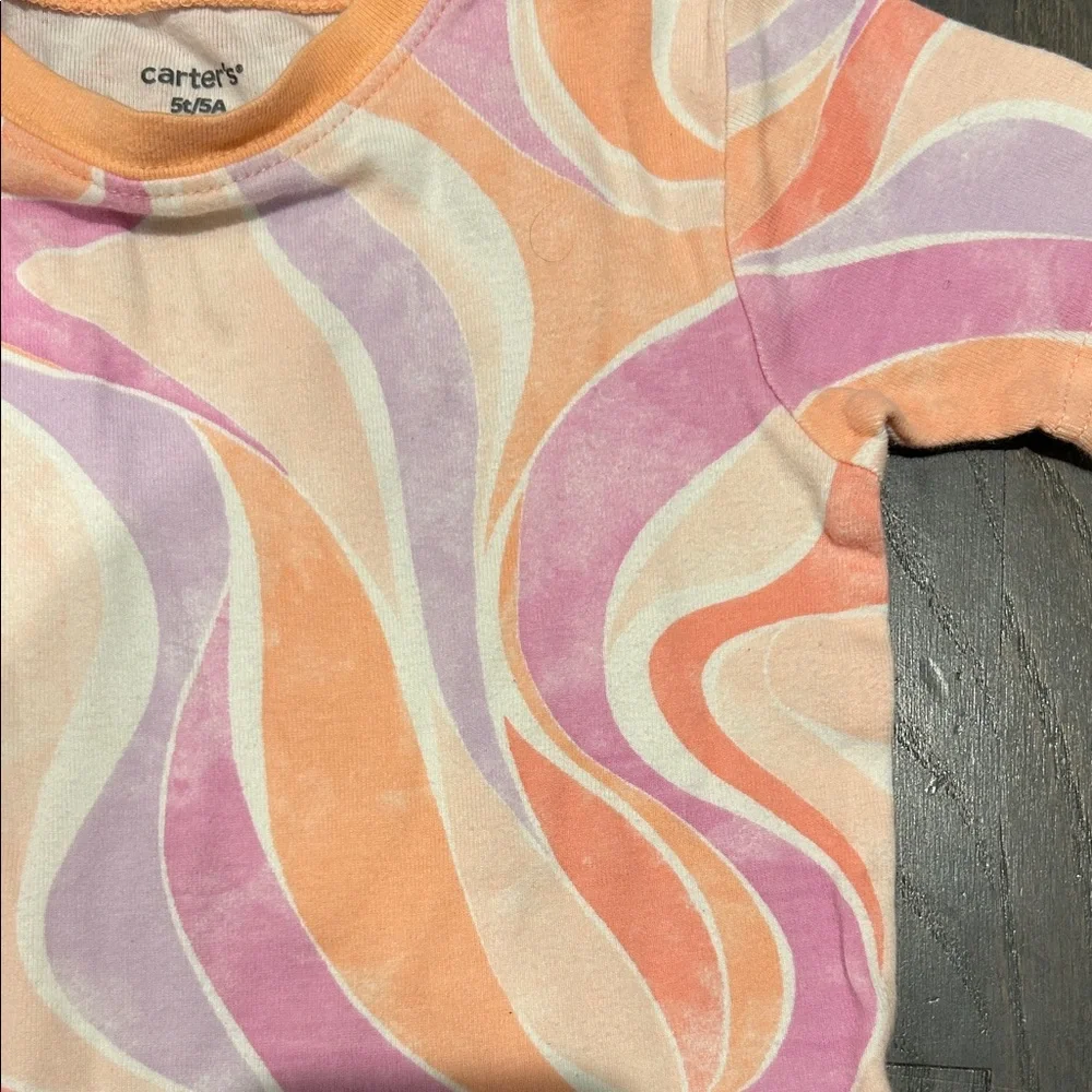 Carter's Swirl Pattern Pajama Set - Orange and Pink y.